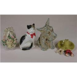 Four items including Scotty Dog bank