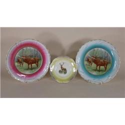 Three game plates, elk