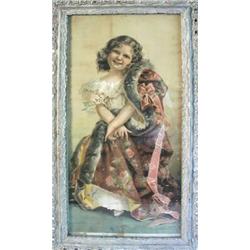 Advertising Print with Young Girl