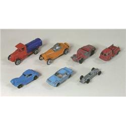 Seven Tootsie Toy cars