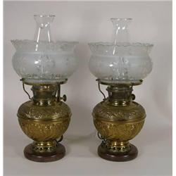 Pair of Bradley & Hubbard table lamps