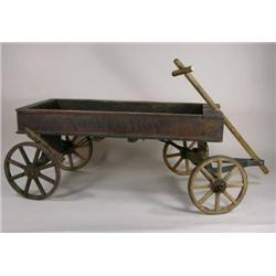 Childs wooden pull wagon