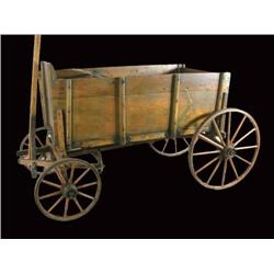 Childs wooden box wagon