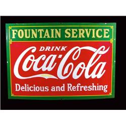 Porcelain Coca Cola Fountain sign