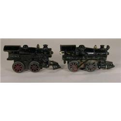 Two Ives cast iron train engines