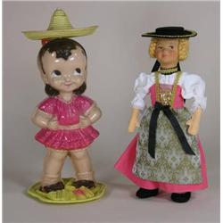 Two dolls including one celluloid wind-up