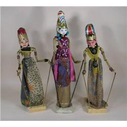Three carnival Hindu marionettes