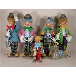 Five wire construction clown figures