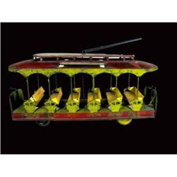 Early tin trolley car (City Hall Park)