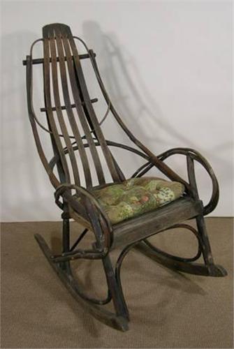 Vine and oak slat rocking chair