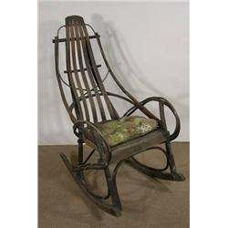 Vine and oak slat rocking chair