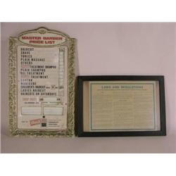Original Master Barber Price List