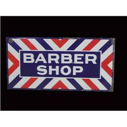 Barber Shop Porcelain Sign