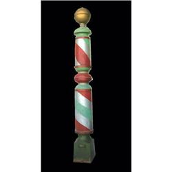 Cast Iron and Tin Barber Pole