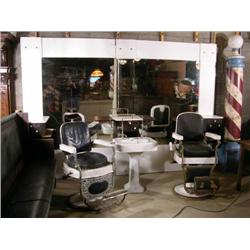 1920's Barber Shop w/2 Chairs and Sink