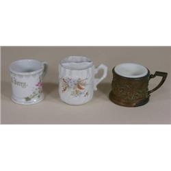 Three shaving mugs