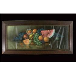 Still print in oak frame of fruit scene