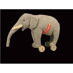 Grey Felt Elephant Pull Toy