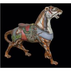 1940 carousel tiger figure, solid wood