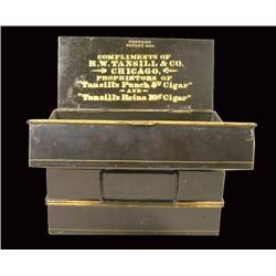 Folding Cigar Tin, Rare, Lock and Key