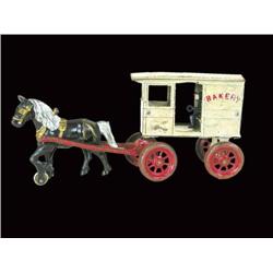 Kenton cast iron toy bakery wagon horse