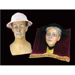 Two plaster theatre figures