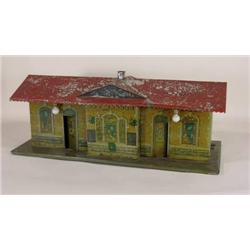 Ives toy tin train station