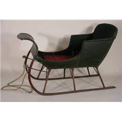Child's wood sleigh, original paint