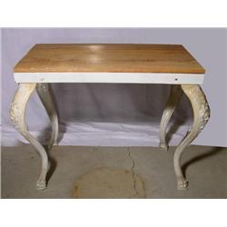 Early porcelain over cast framed table