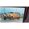 Image 2 : Framed Yellow Willy's Pick Up Race Truck Print Signed by Ron