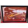 Image 1 : Framed ”Banana Gold” Vega Race Car Print Signed by Ron