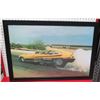Image 1 : Framed “Banana Gold” Race Car Print Signed by Ron