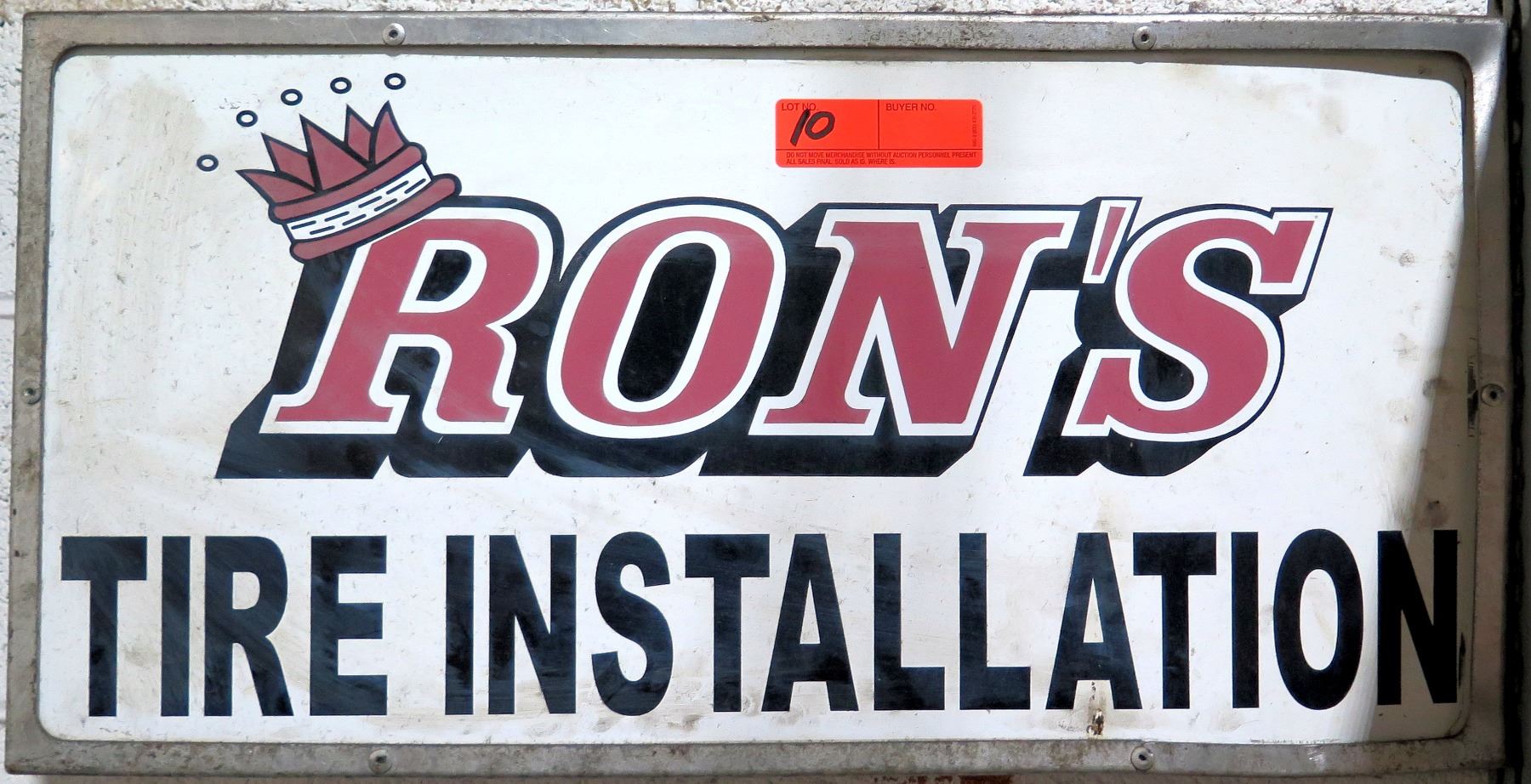 Ron's Tire Installation Framed Metal Sign