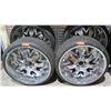 Image 1 : Qty 4 Dcenti D9000 255/30ZR24 97W XL Tires on Chrome Rims (Dual Bolt Pattern)