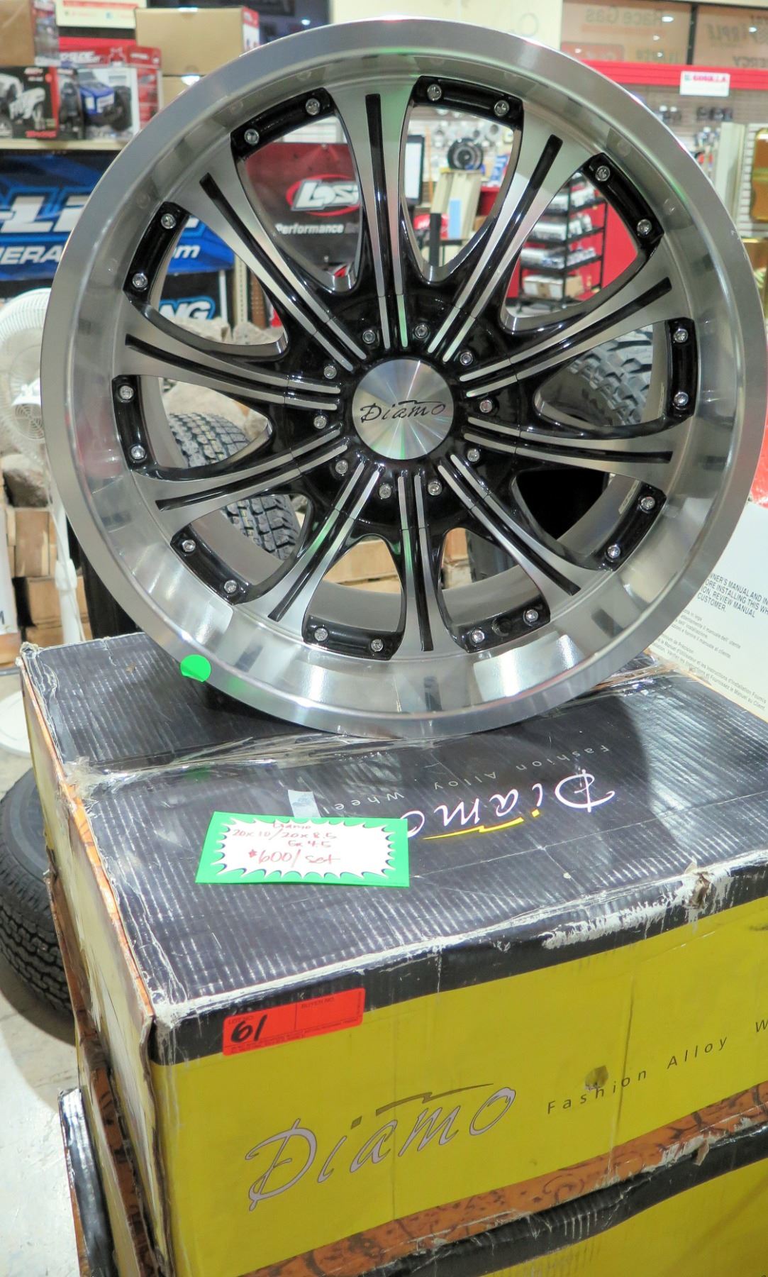 Decimo Rims Qty 4 Diamo Staggered Set 20x10/20x8.5 – 5x4.5” Gloss Black Rims ...