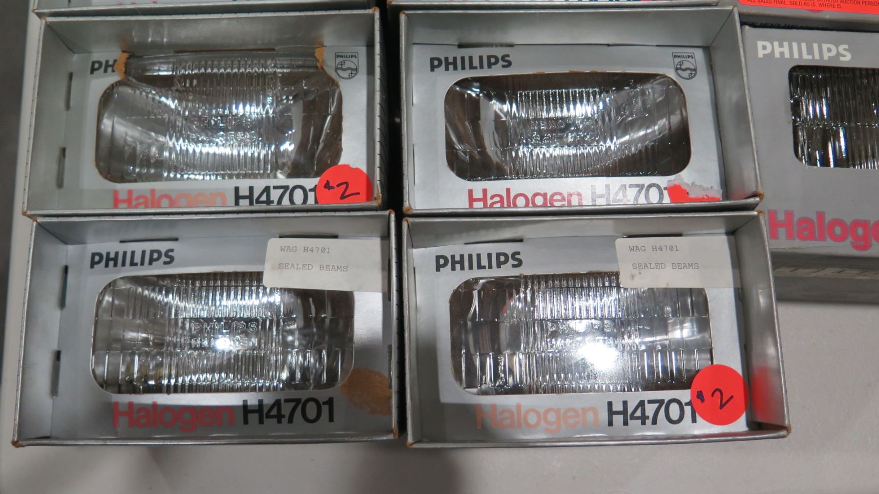 Qty 20+ Misc Size Philips Halogen H4701 Rectangular High Beam Lights