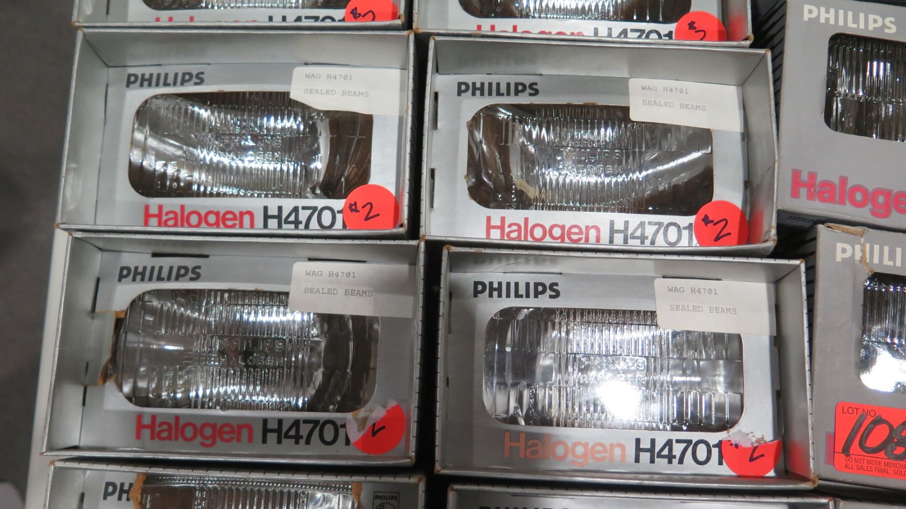 Qty 20+ Misc Size Philips Halogen H4701 Rectangular High Beam Lights