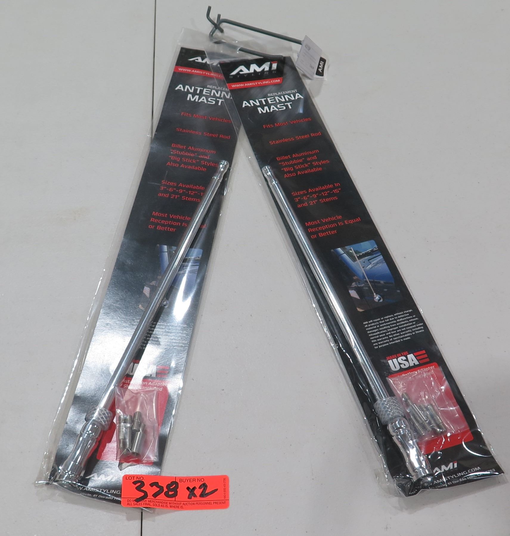 Qty 2 AMI 4215P The Big Stick Universal Antenna 15