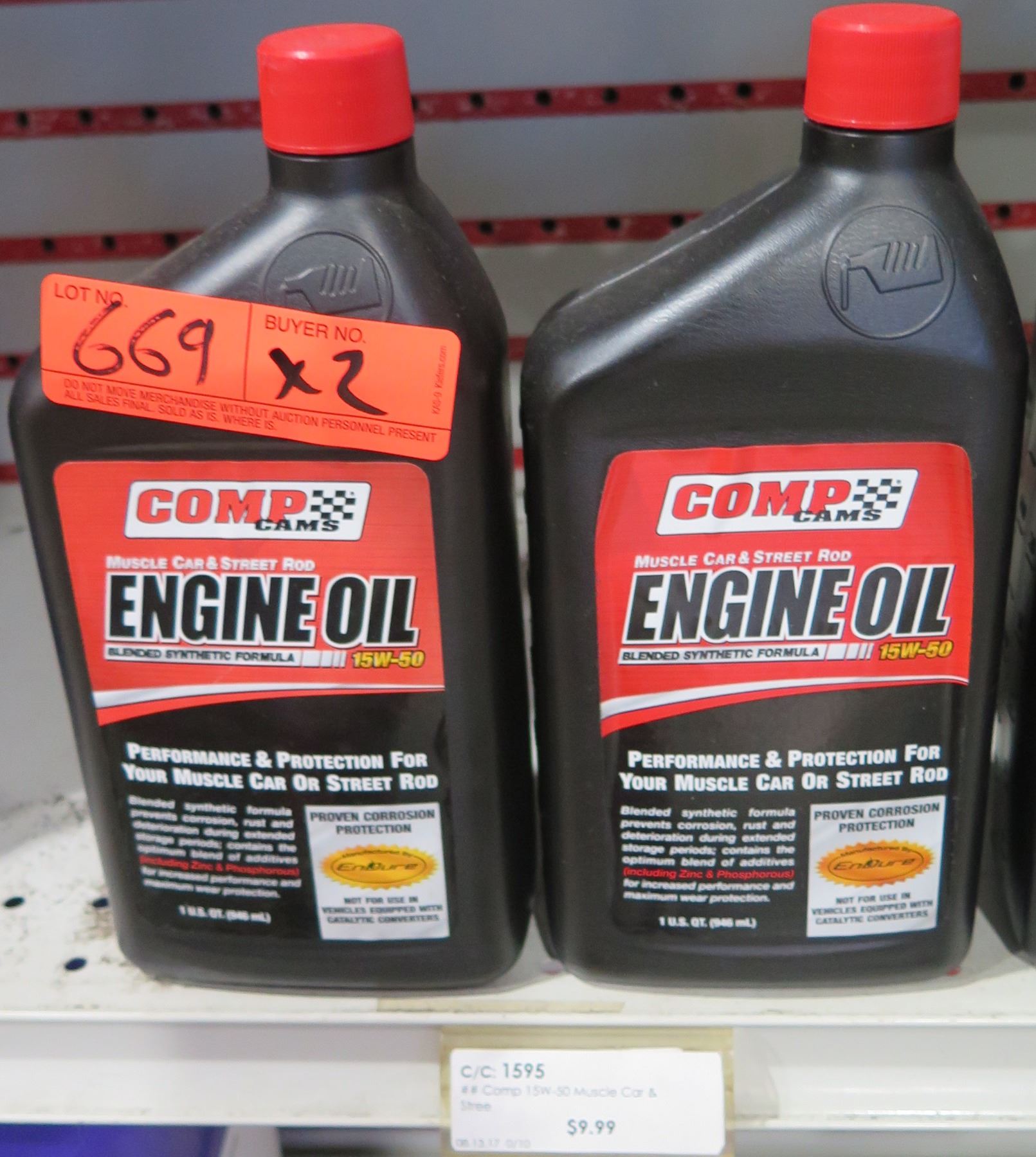 Qty 2 Quarts Comp Cams 15W-50 Muscle Cars Synthetic Engine Oil