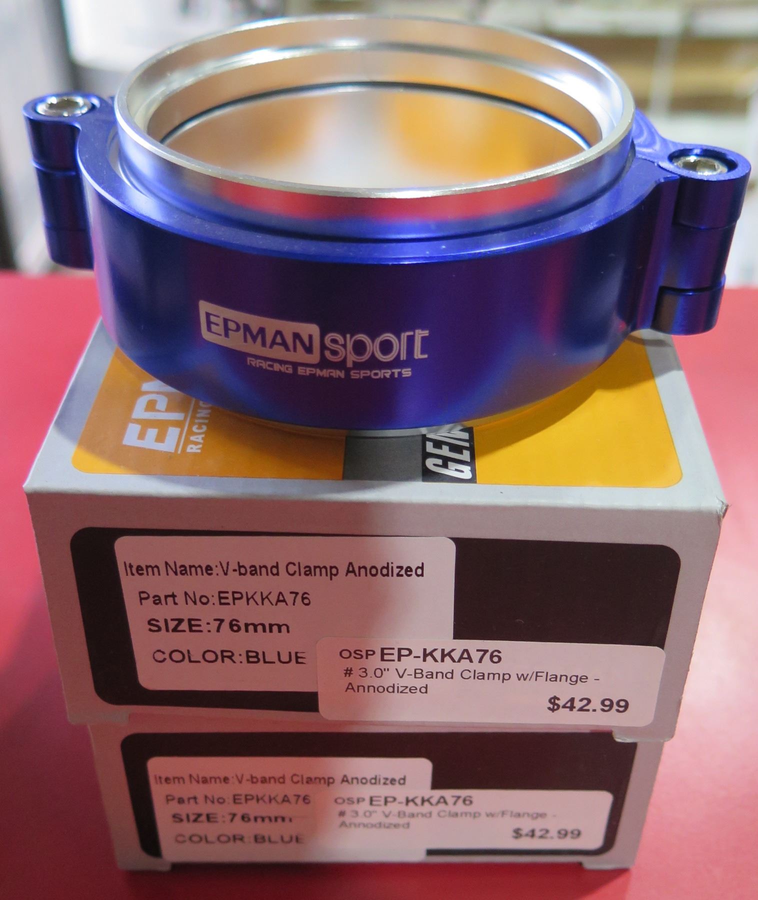 Qty 2 Epman Sport Ep Kka76 3 0 V Band Clamps W Flange Anodized Blue Oahu Auctions