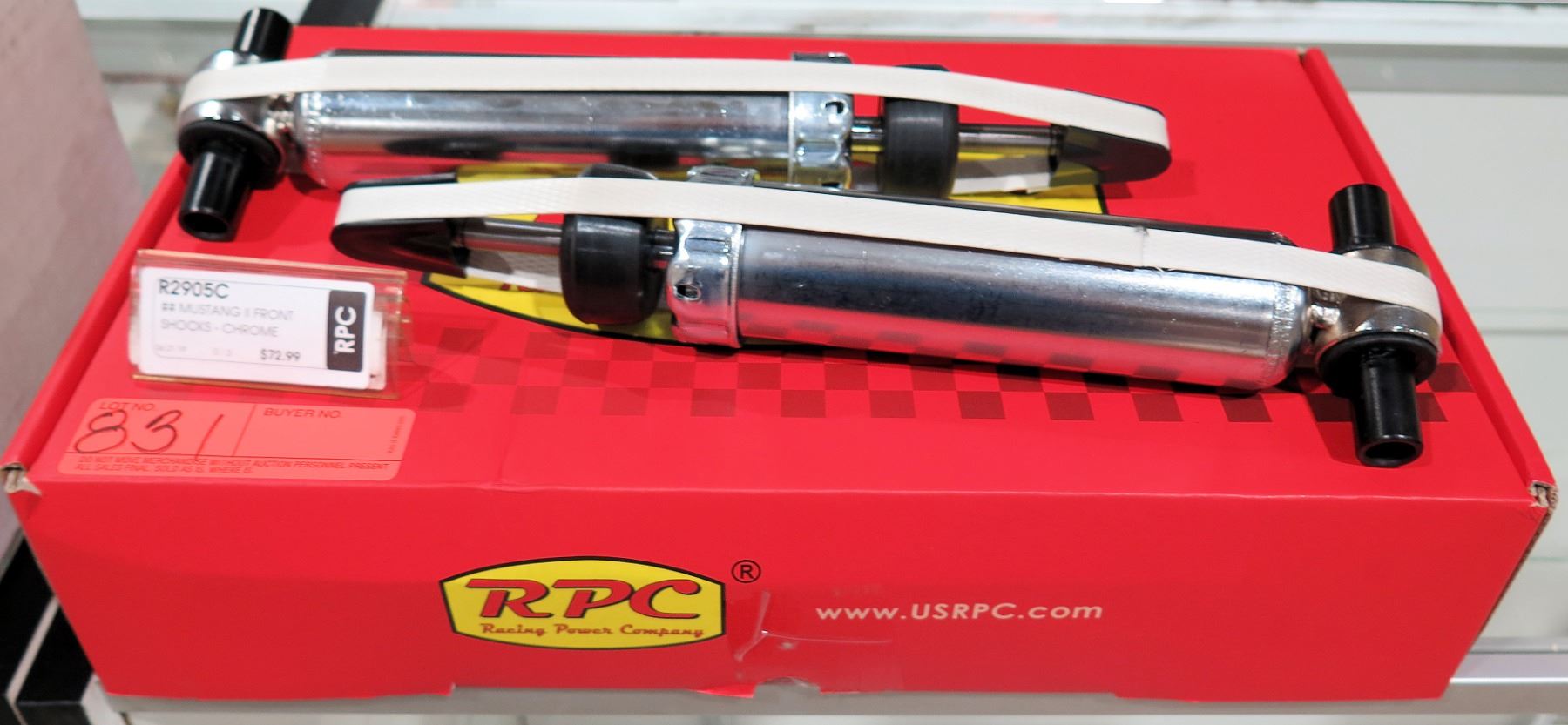 Set of 2 RPC Racing Power Company R2905C Chrome Front Shocks Mustang