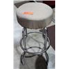 Image 1 : Shop Stool 4 Metal Legs w/ Gray Upholstered Seat