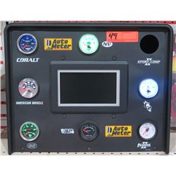 Auto Meter Commercial Display w/ Cobalt Boost Gauge & Misc Oil Gauges