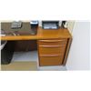 Image 5 : Scan Design L-Shaped Executive Desk w/2 rolling file cabinets & Leather Office Chair