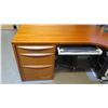 Image 7 : Scan Design L-Shaped Executive Desk w/2 rolling file cabinets & Leather Office Chair