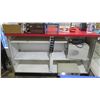 Image 5 : Display Counter ONLY - Red Desk w/ Adjustable Back Shelves 70" x 24" x 42"