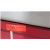 Image 7 : Display Counter ONLY - Red Desk w/ Adjustable Back Shelves 70" x 24" x 42"
