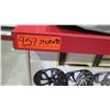 Image 6 : Display Counter ONLY - Red Desk w/ Adjustable Back Shelves 70" x 24" x 42"