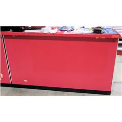 Display Counter ONLY - Red Desk w/ Adjustable Back Shelves 70" x 24" x 42"