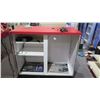 Image 3 : Display Counter ONLY - Red Desk w/ Adjustable Back Shelves 48" x 24" x 42"
